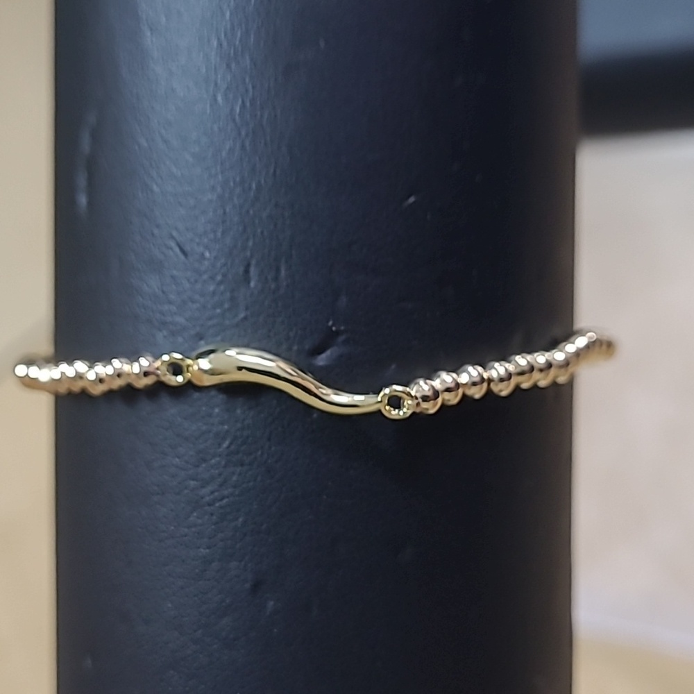 Italian Pepper/Horn 18K Gold-plated Brass Beaded Bracelet S-M-L